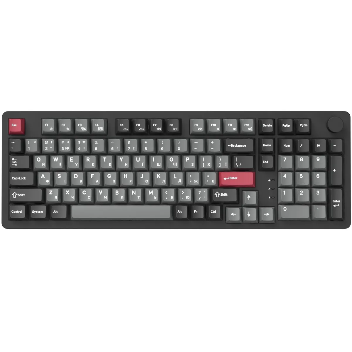 Клавіатура бездротова GamePro Asgard Drakkar Keychron Super Red Switch Black (MK305BK) - зображення 1