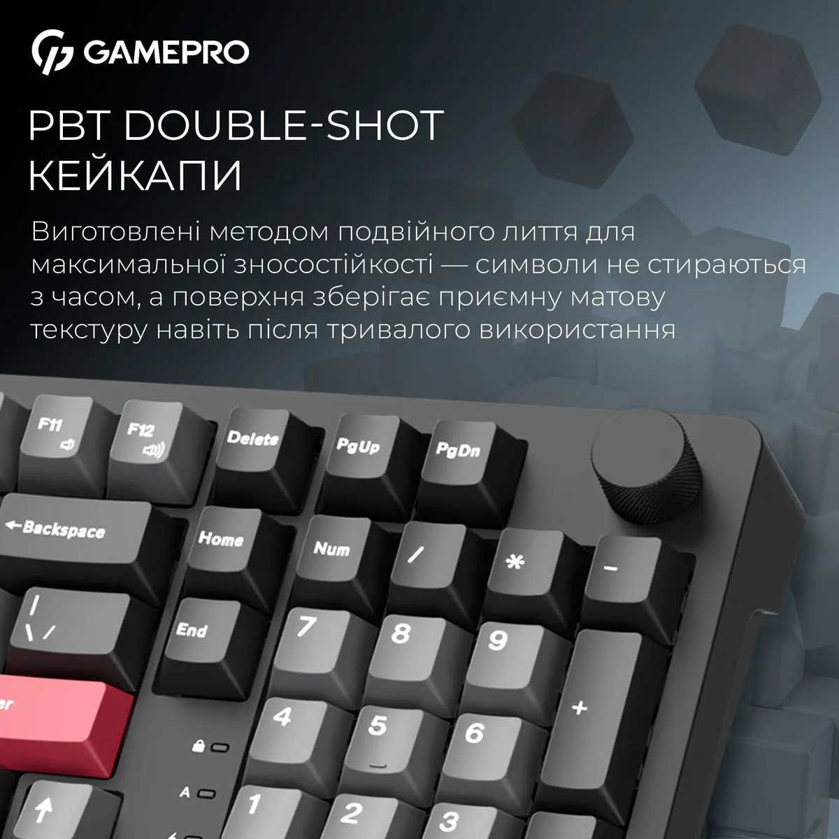 Клавіатура бездротова GamePro Asgard Drakkar Keychron Super Red Switch Black (MK305BK) - мініатюра 13