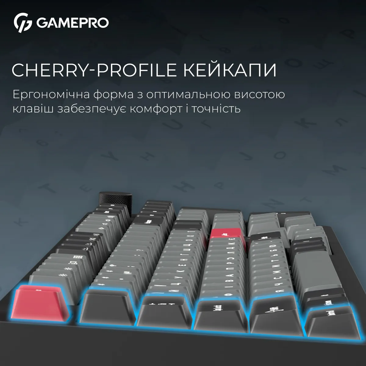 Клавіатура бездротова GamePro Asgard Drakkar Keychron Super Red Switch Black (MK305BK) - мініатюра 14
