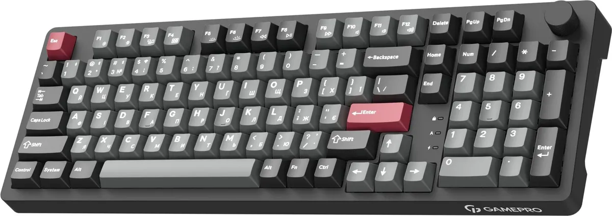 Клавіатура бездротова GamePro Asgard Drakkar Keychron Super Red Switch Black (MK305BK) - мініатюра 2