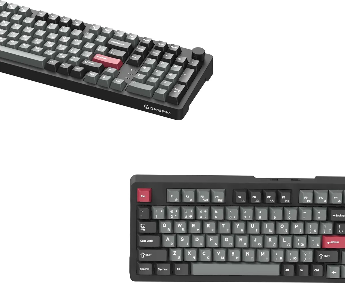 Клавіатура бездротова GamePro Asgard Drakkar Keychron Super Red Switch Black (MK305BK) - мініатюра 4