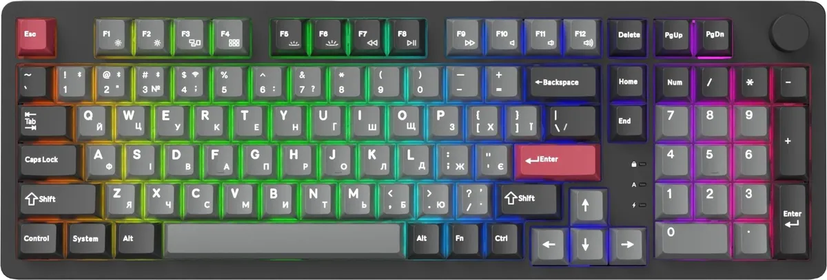 Клавіатура бездротова GamePro Asgard Drakkar Keychron Super Red Switch Black (MK305BK) - мініатюра 5