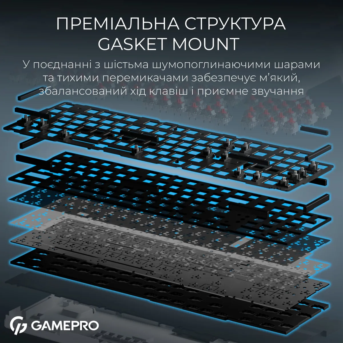 Клавіатура бездротова GamePro Asgard Drakkar Keychron Super Red Switch White (MK305WH) - мініатюра 11