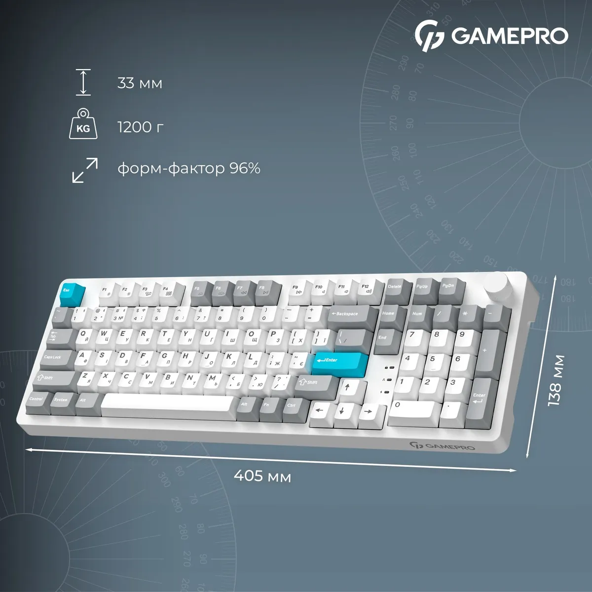 Клавіатура бездротова GamePro Asgard Drakkar Keychron Super Red Switch White (MK305WH) - мініатюра 19
