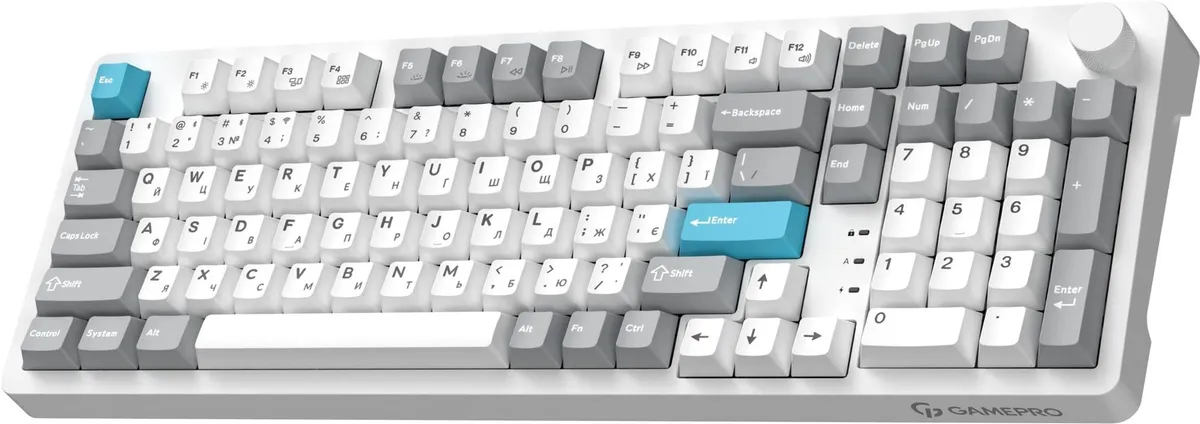 Клавіатура бездротова GamePro Asgard Drakkar Keychron Super Red Switch White (MK305WH) - мініатюра 2