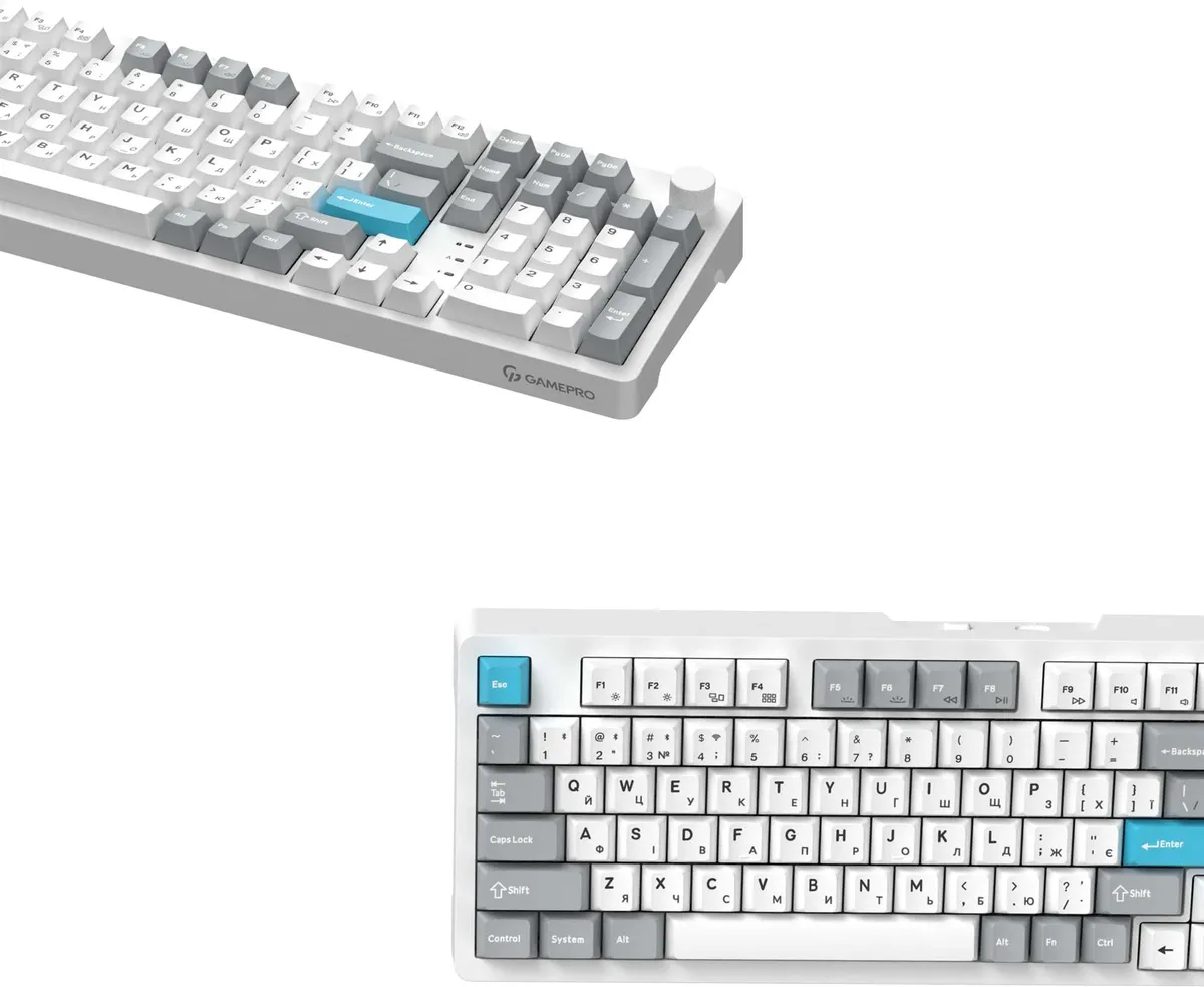 Клавіатура бездротова GamePro Asgard Drakkar Keychron Super Red Switch White (MK305WH) - мініатюра 4