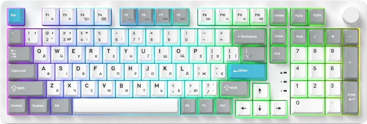 Клавіатура бездротова GamePro Asgard Drakkar Keychron Super Red Switch White (MK305WH) - мініатюра 5