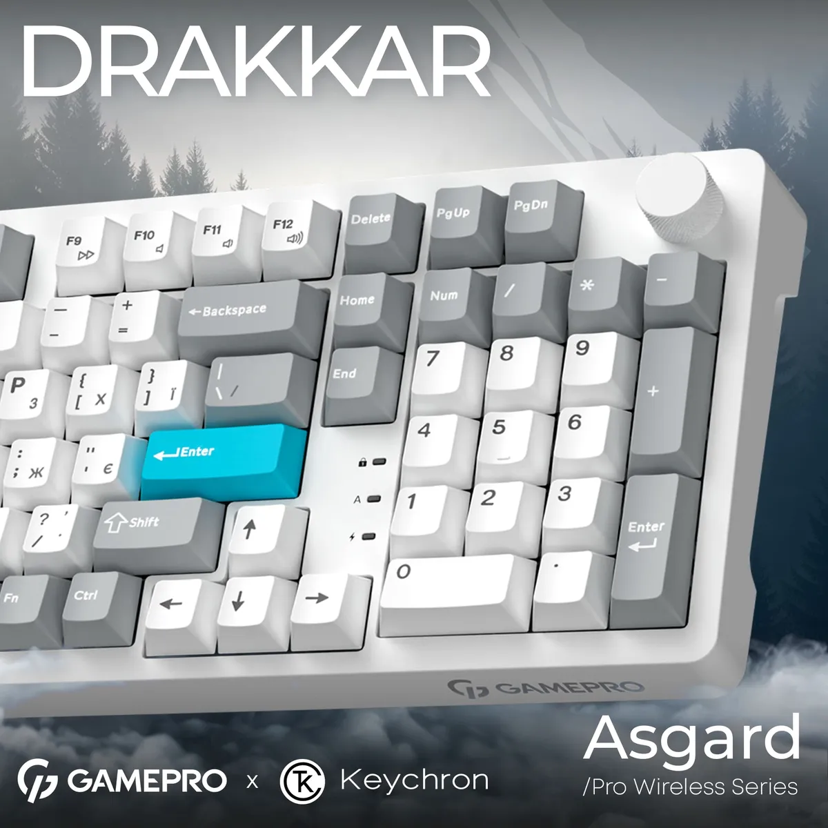 Клавіатура бездротова GamePro Asgard Drakkar Keychron Super Red Switch White (MK305WH) - мініатюра 6