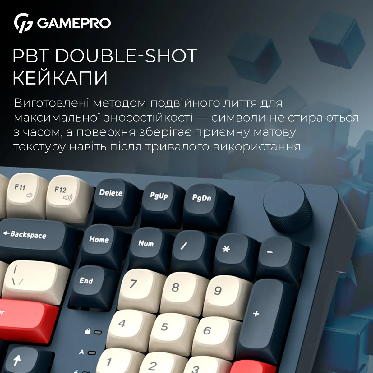 Клавіатура бездротова GamePro Asgard Drakkar Keychron Super Red Switch Blue (MK305BL) - мініатюра 13