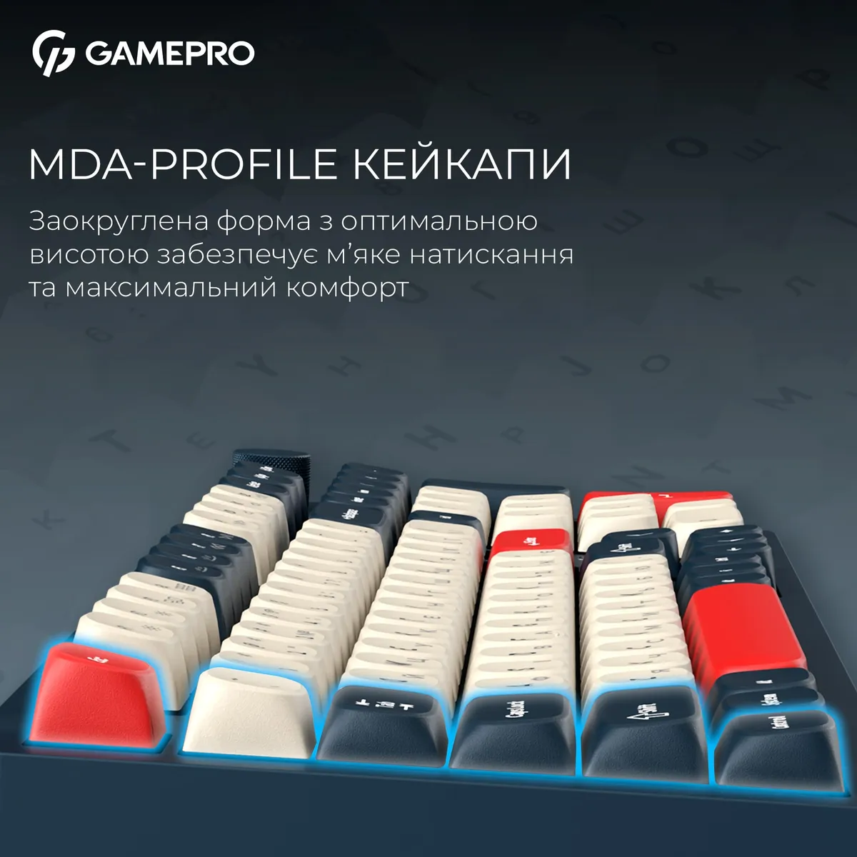 Клавіатура бездротова GamePro Asgard Drakkar Keychron Super Red Switch Blue (MK305BL) - мініатюра 14