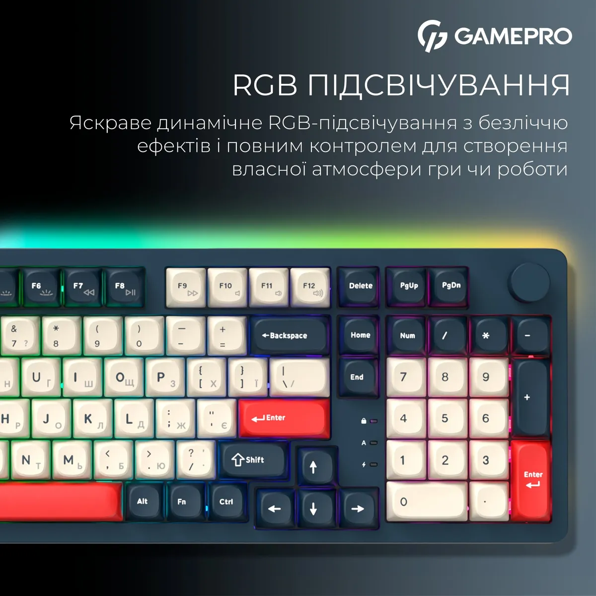 Клавіатура бездротова GamePro Asgard Drakkar Keychron Super Red Switch Blue (MK305BL) - мініатюра 16