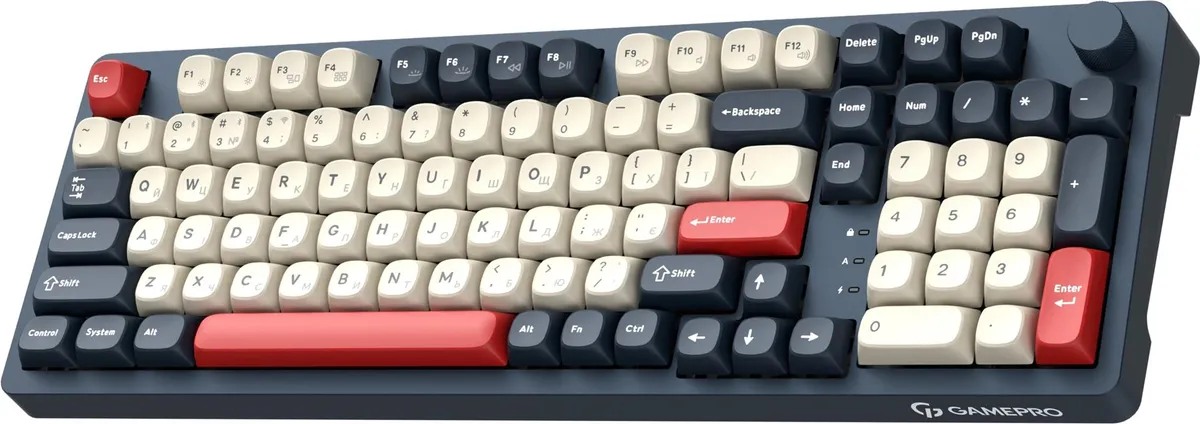 Клавіатура бездротова GamePro Asgard Drakkar Keychron Super Red Switch Blue (MK305BL) - мініатюра 2