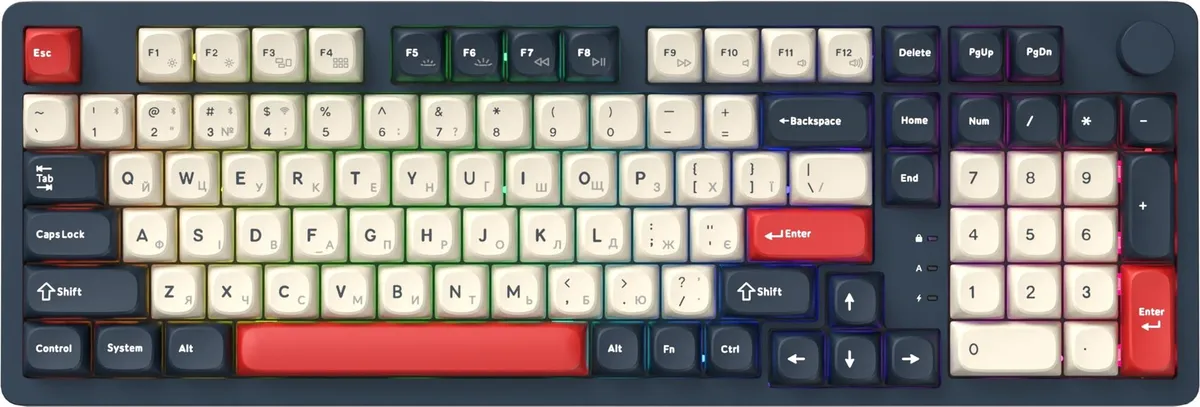 Клавіатура бездротова GamePro Asgard Drakkar Keychron Super Red Switch Blue (MK305BL) - мініатюра 5