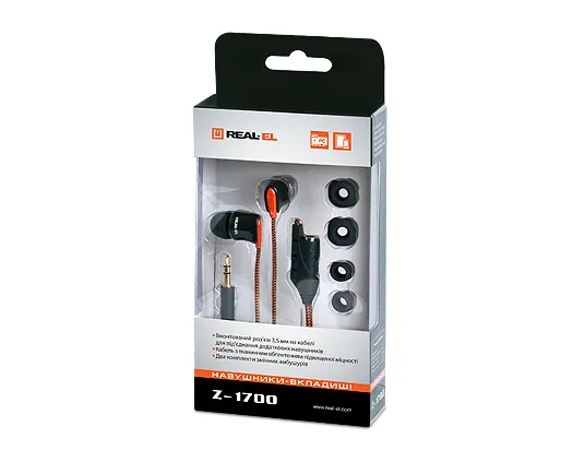 Навушники REAL-EL Z-1700 Black - мініатюра 2