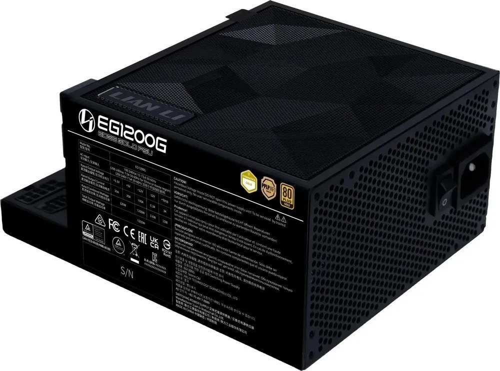 Блок живлення Lian Li Edge Gold 1200W Black with Hub, EU Cord (G9P.EG1200G.BH00.EU) - зображення 1