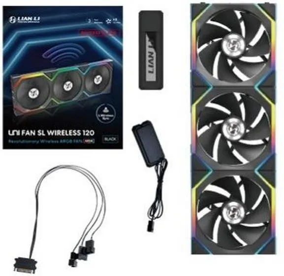 Вентилятор Lian Li Uni Fan SL Wireless 120-3 Reverse Blade Black (G99.12RSL1W3B.00) - зображення 1