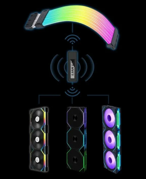 Вентилятор Lian Li Uni Fan SL-INF Wireless 120-3 Reverse Blade Black (G99.12RSLIN1W3B.00) - мініатюра 2