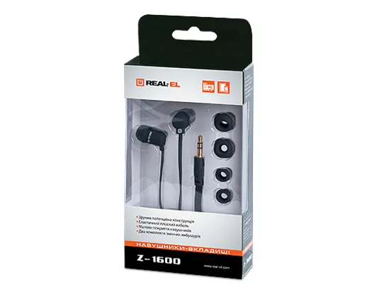 Навушники REAL-EL Z-1600 Black - мініатюра 2