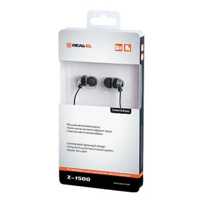 Навушники REAL-EL Z-1500 Black - мініатюра 3