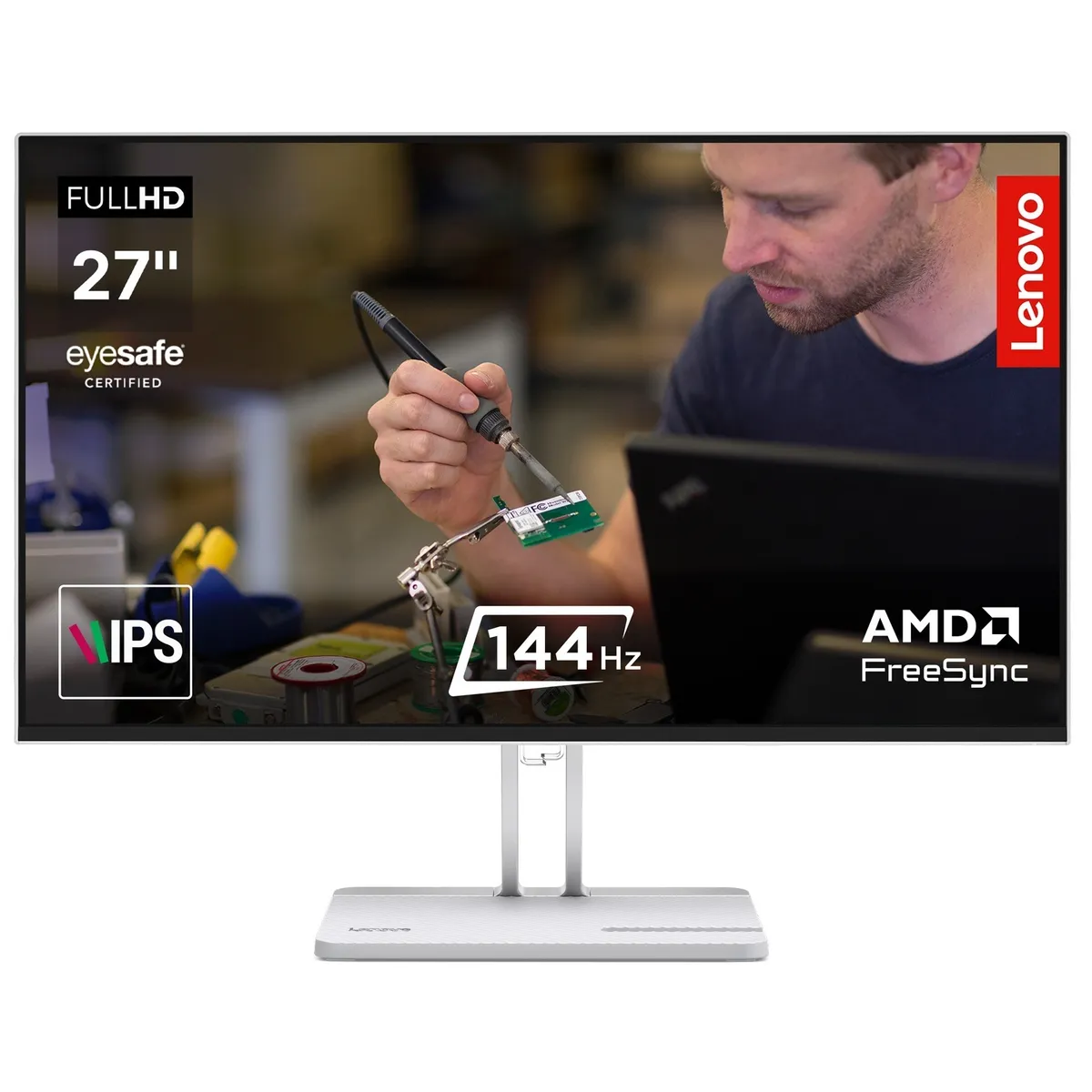 Монітор Lenovo 27" L27-4C (67DEKAC1UA) IPS Grey 144Hz - зображення 1