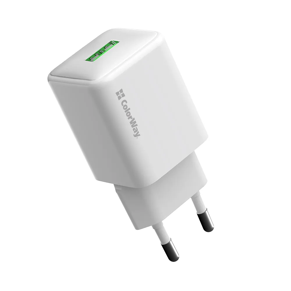 Мережевий зарядний пристрій ColorWay 1USB Quick Charge 3.0 (18W) V2 White (CW-CHS063Q-WT) - мініатюра 4