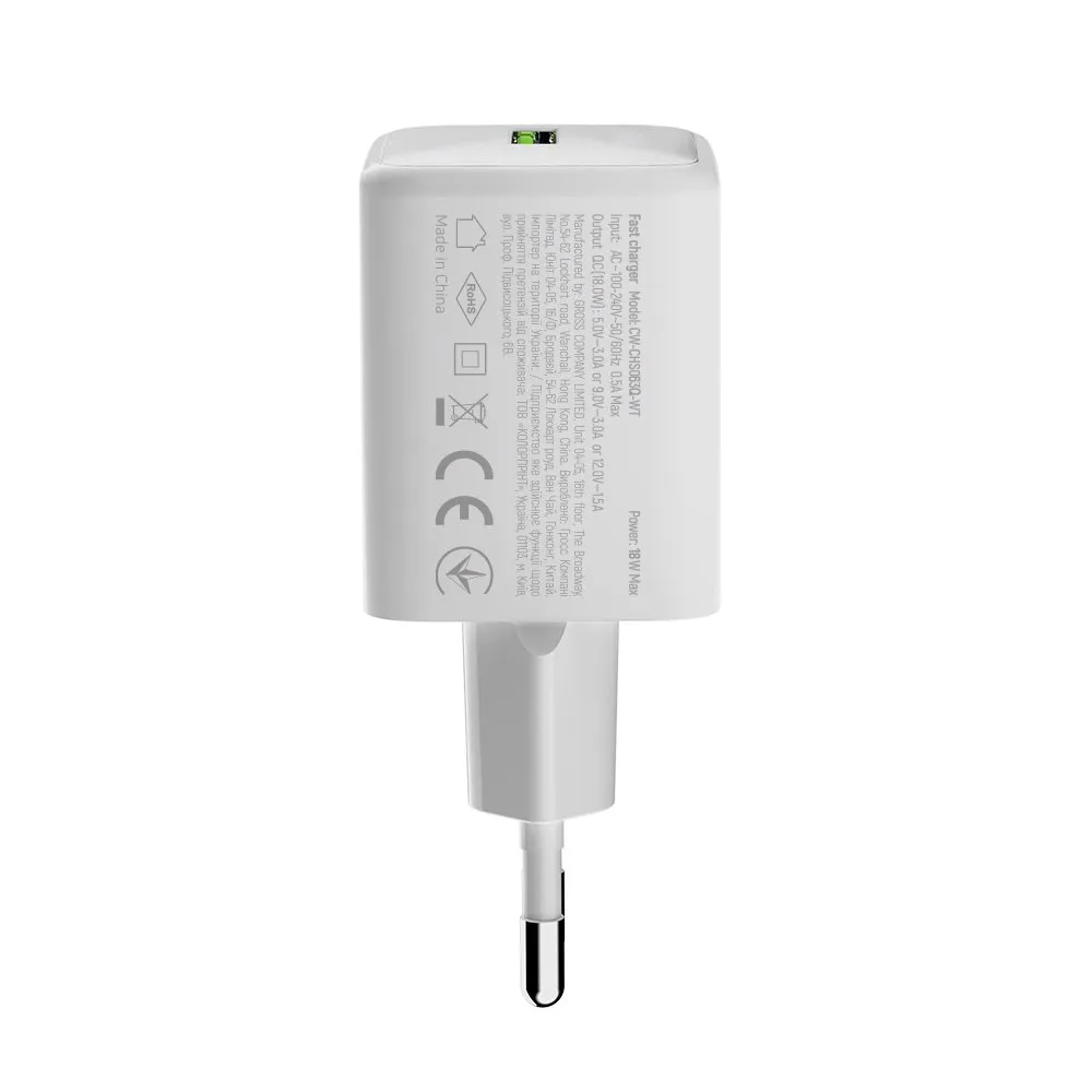 Мережевий зарядний пристрій ColorWay 1USB Quick Charge 3.0 (18W) V2 White (CW-CHS063Q-WT) - мініатюра 6