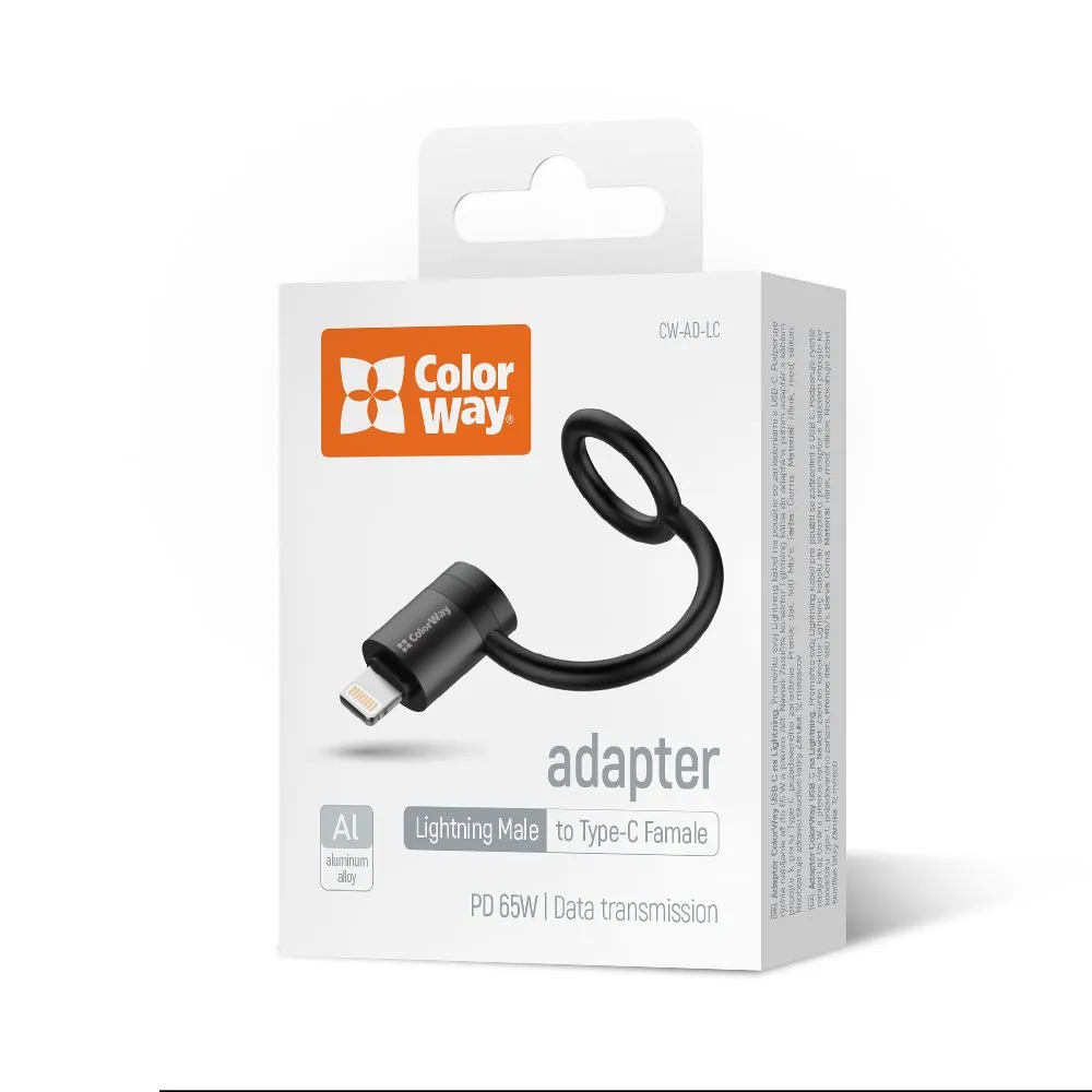 Адаптер ColorWay Lightning - USB-C (CW-AD-LC) - зображення 1