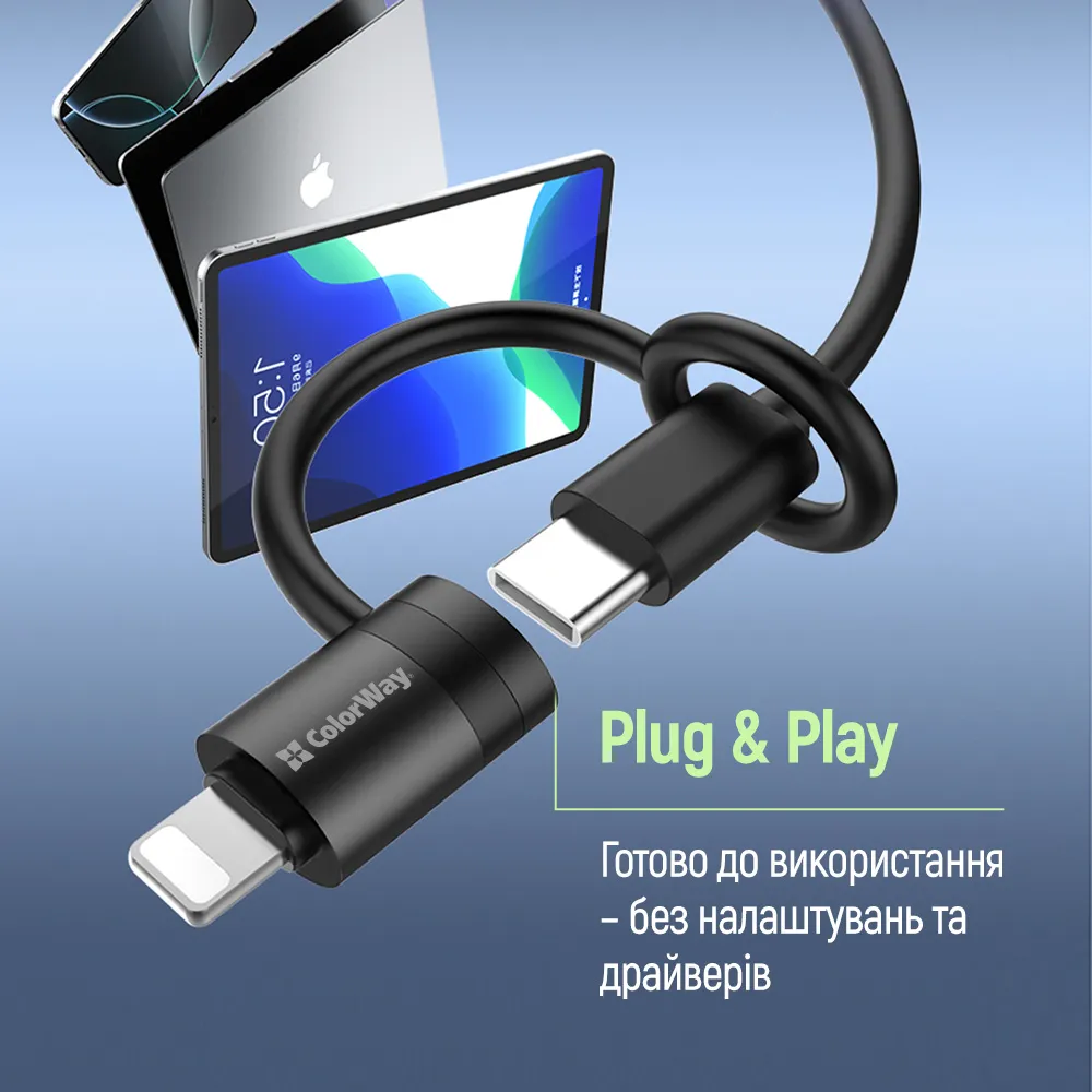 Адаптер ColorWay Lightning - USB-C (CW-AD-LC) - мініатюра 11