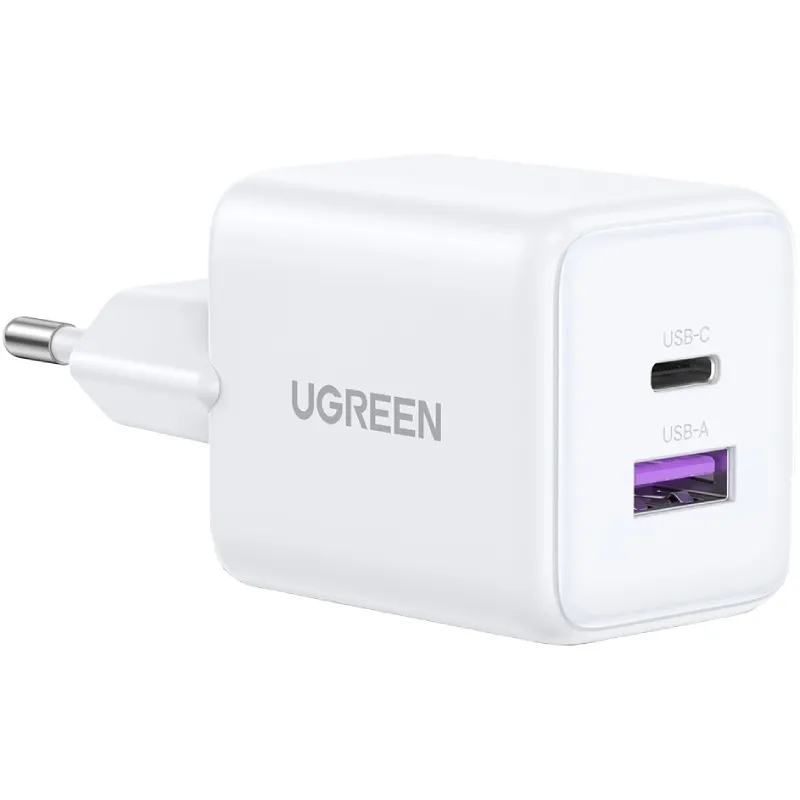 Зарядний пристрій Ugreen X516 2xUSB 30W (USB-A + USB-C) White (65015) - зображення 1