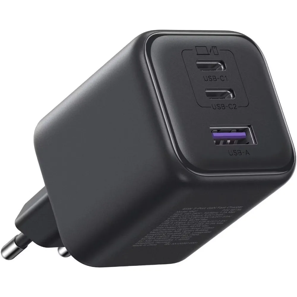 Зарядний пристрій Ugreen X527 3xUSB 45W (2xUSB-C + USB-A) Grey (65156B) - зображення 1