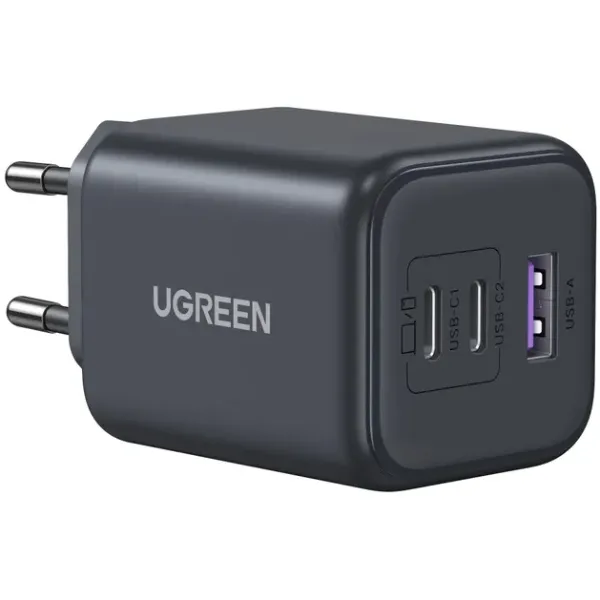 Зарядний пристрій Ugreen X527 3xUSB 45W (2xUSB-C + USB-A) Grey (65156B) - мініатюра 2