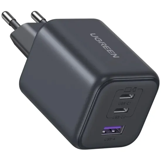 Зарядний пристрій Ugreen X527 3xUSB 45W (2xUSB-C + USB-A) Grey (65156B) - мініатюра 3
