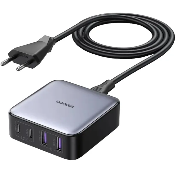 Зарядний пристрій Ugreen Nexode CD327 4xUSB 65W (2хUSB-C+2xUSB-A) Grey (90747) - мініатюра 3