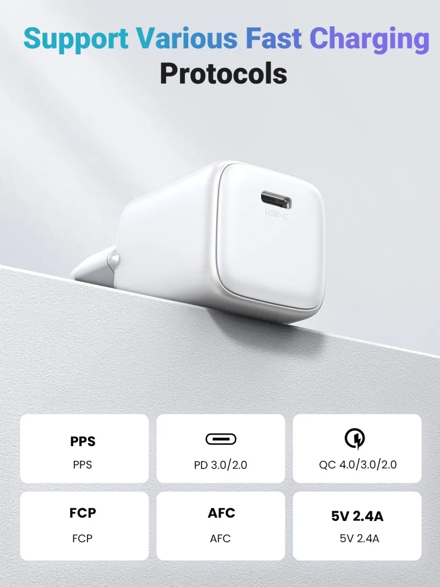 Зарядний пристрій Ugreen X512 1xUSB 20W (USB-C) White (55554) - мініатюра 3