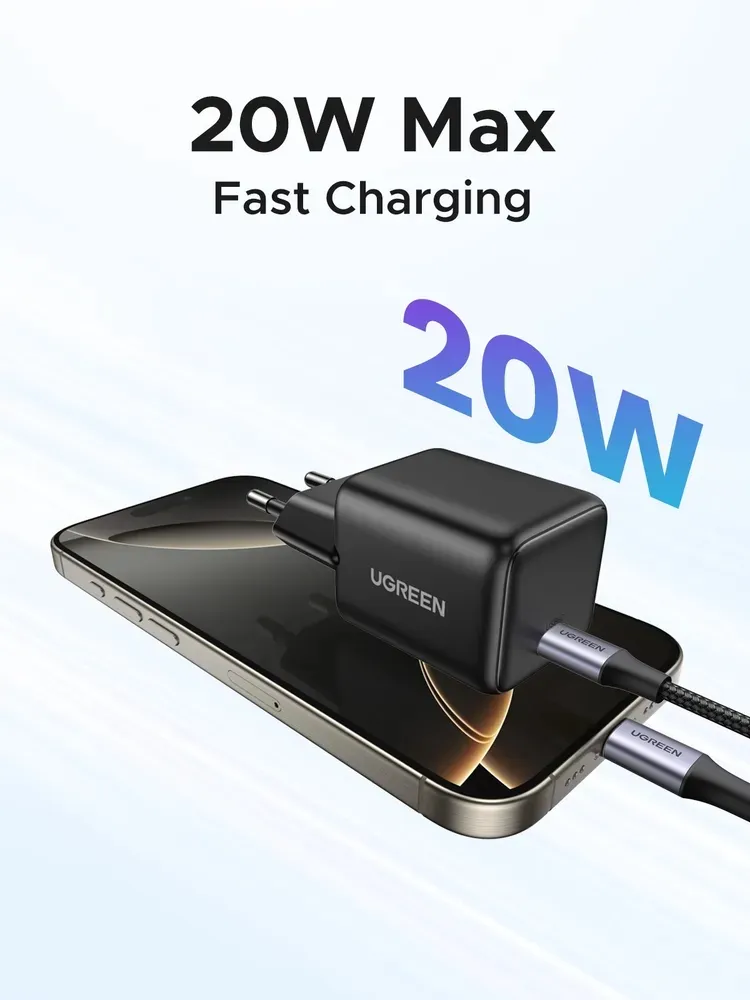 Зарядний пристрій Ugreen X512 1xUSB 20W (USB-C) Black (55553) - мініатюра 4
