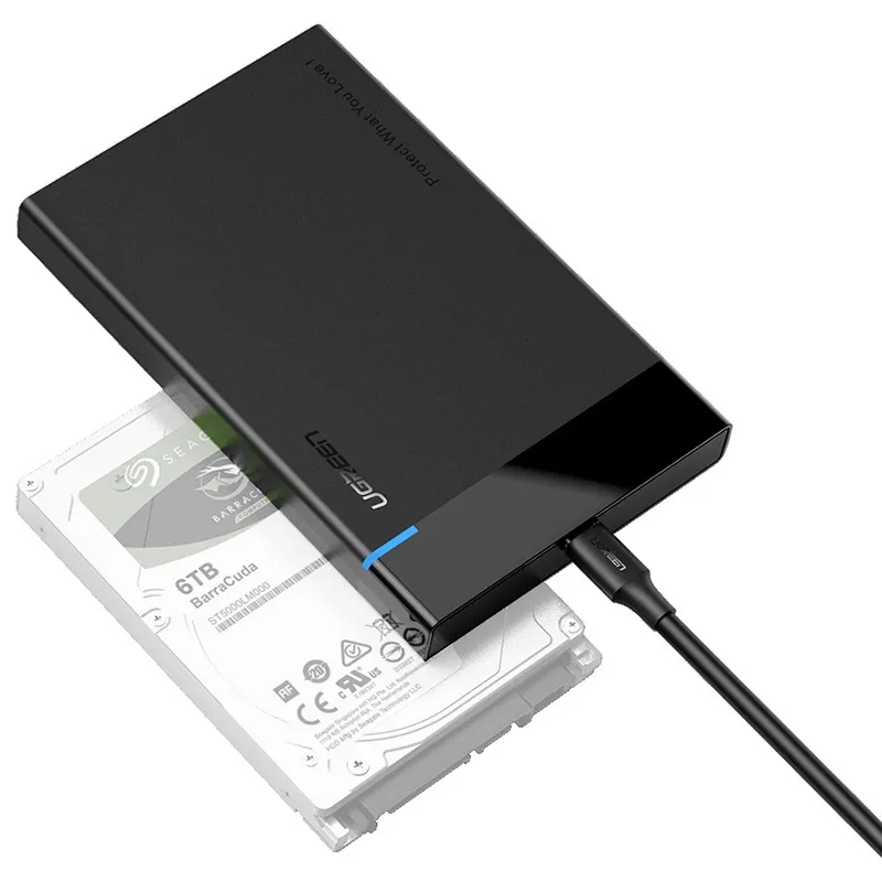 Зовнішня кишеня Ugreen для 2.5" HDD/SSD USB 3.1 US221 Black (50743) - мініатюра 2