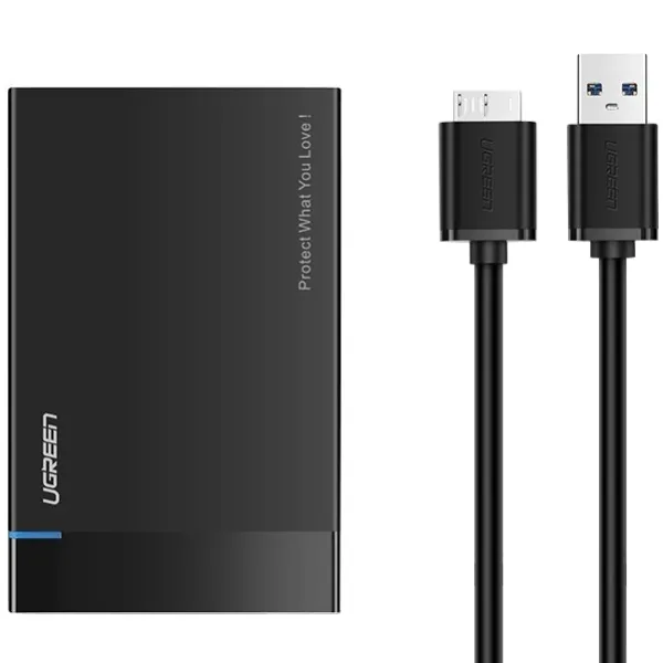 Зовнішня кишеня Ugreen для 2.5" HDD/SSD USB 3.0 US221 Black (30848) - мініатюра 2