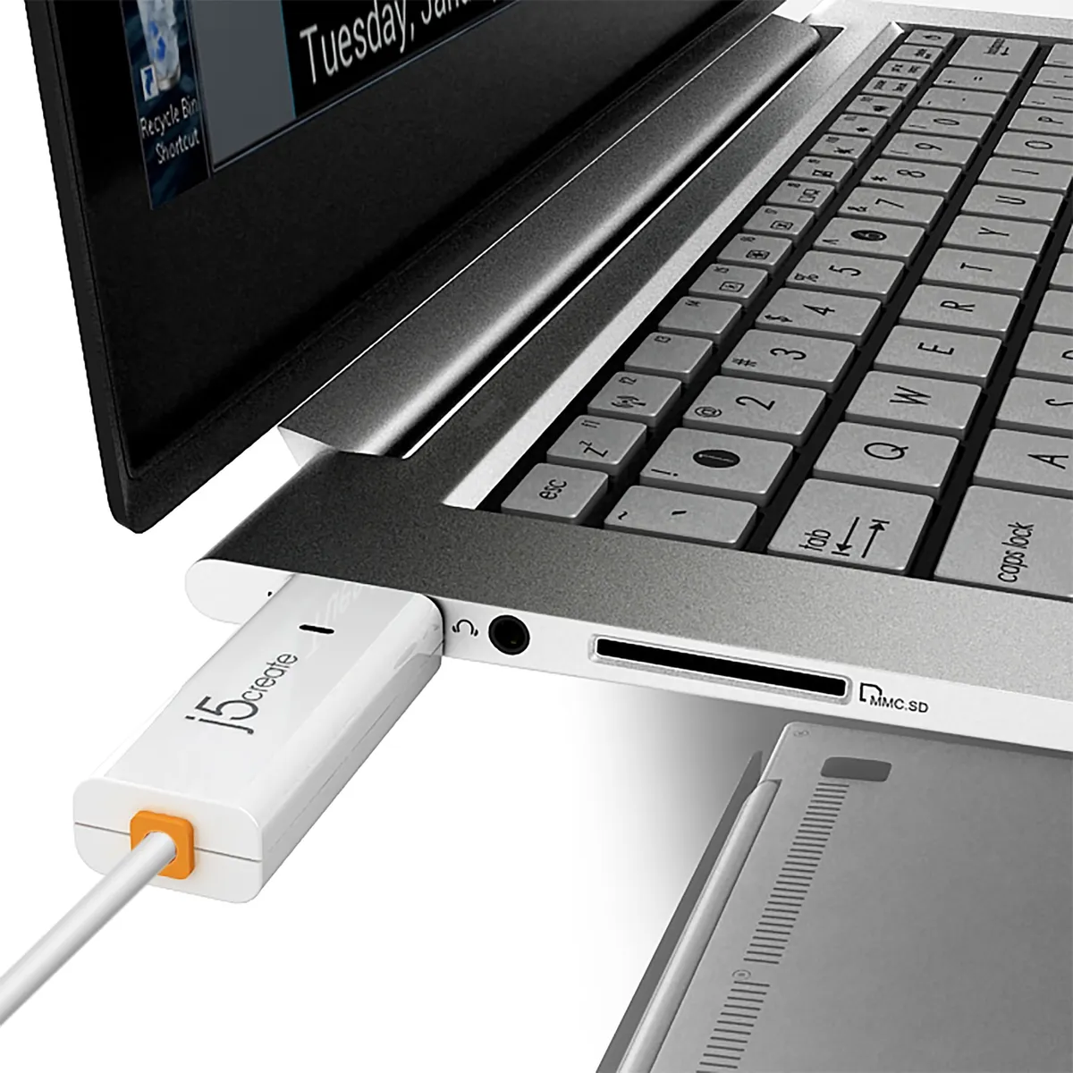 Адаптер J5create USB-A/USB-A (M/M), 1.8 м, White (JUC400-N) - мініатюра 6