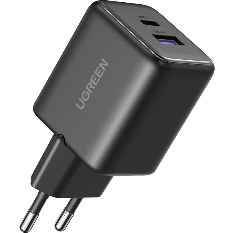 Зарядний пристрій Ugreen X516 2xUSB 30W (USB-A + USB-C) Black (65014) - зображення 1