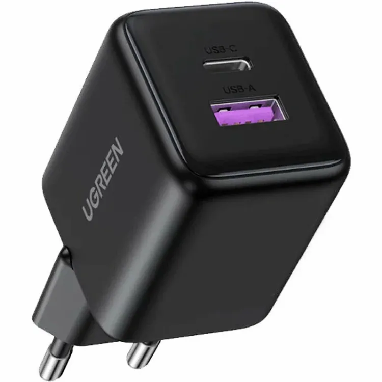 Зарядний пристрій Ugreen X516 2xUSB 30W (USB-A + USB-C) Black (65014) - мініатюра 2