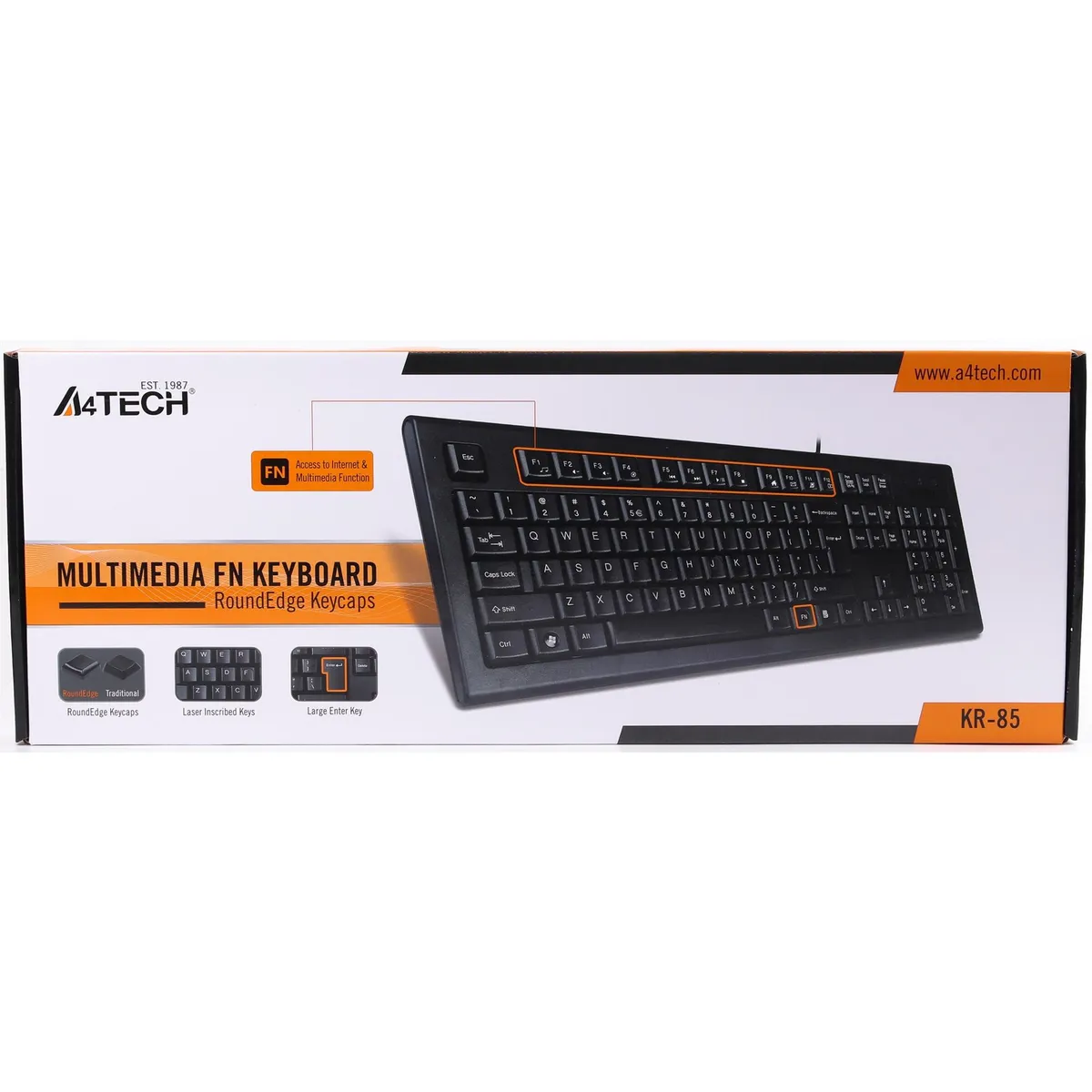 Клавіатура A4Tech KR-85 USB Black  - мініатюра 2