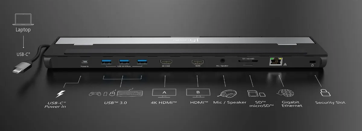 Док-станція J5create USB-C 10-в-1 (JCD542-N) - мініатюра 14