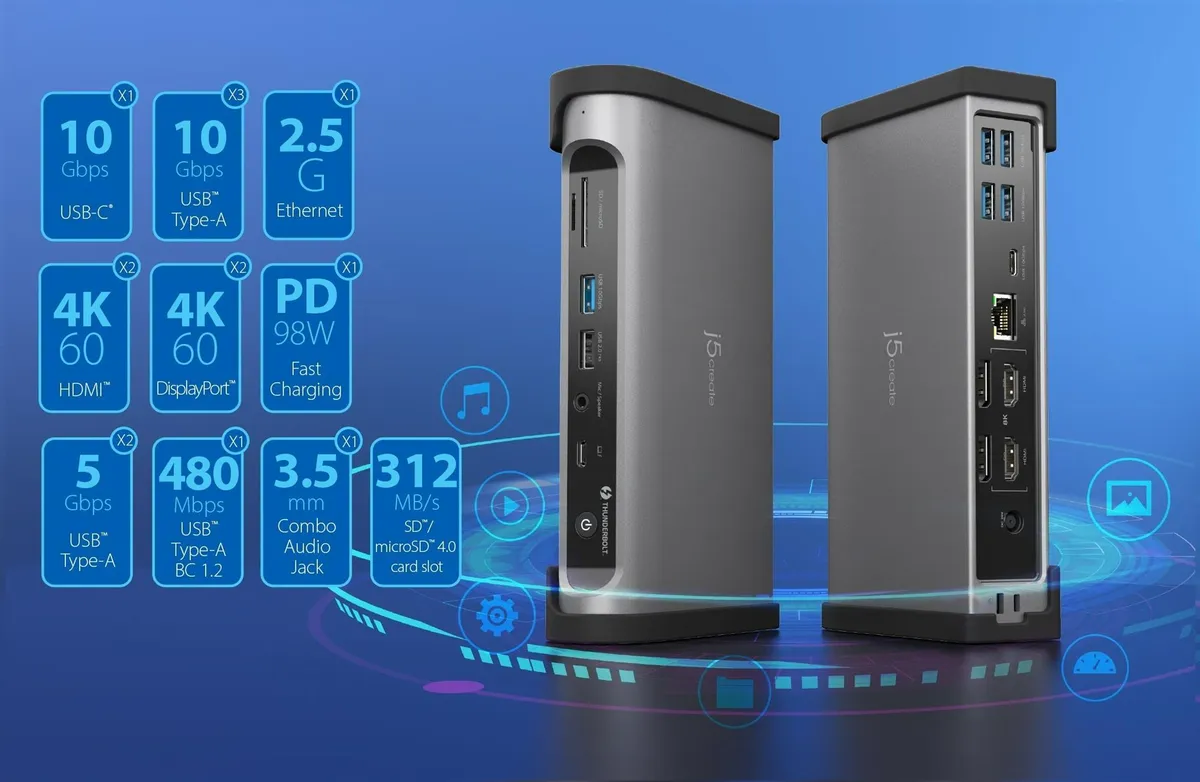 Док-станція J5create USB-C 15-в-1 (JTD568-EN) - мініатюра 6