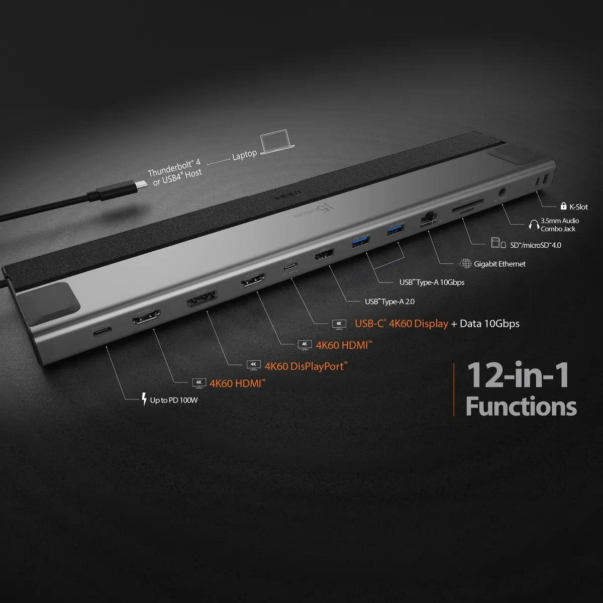 Док-станція J5create USB-C 12-в-1 (JCD554-N) - мініатюра 15