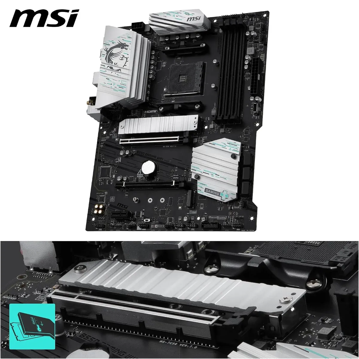 Материнська плата MSI B550 Gaming WiFi Socket AM4 - мініатюра 9