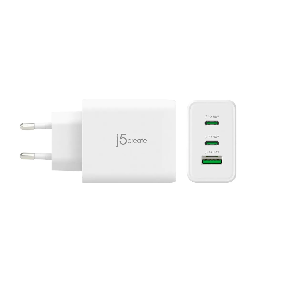 Мережевий зарядний пристрій J5create GaN USB-C 65W White (JUP3365E-EN) - мініатюра 3