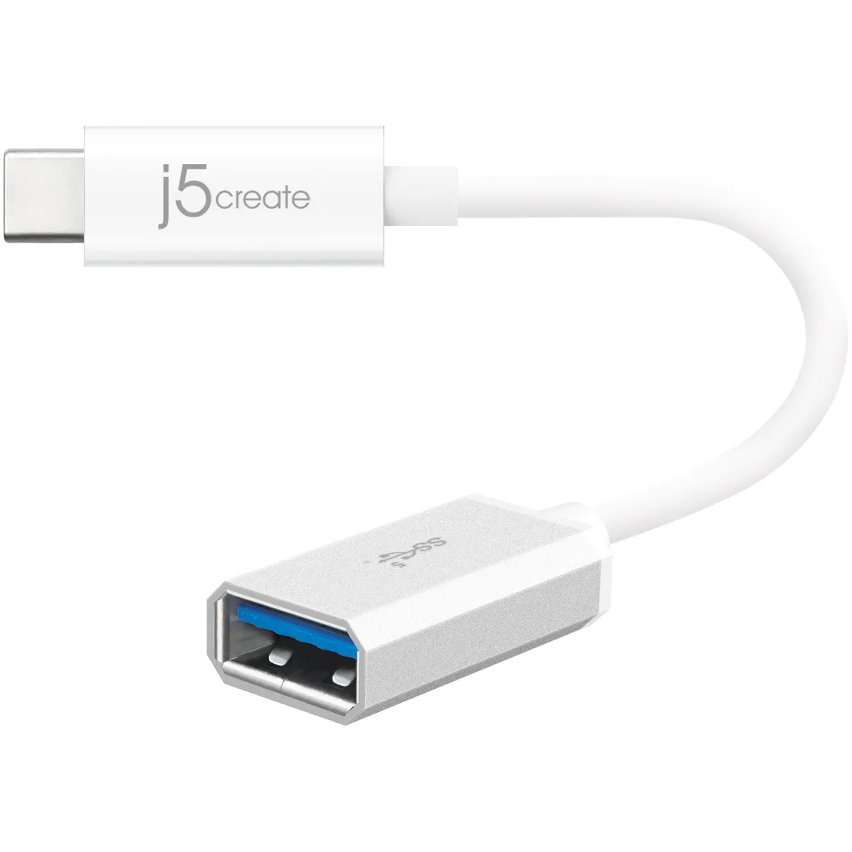 Адаптер J5create USB-C - USB (M/F), 0.1 м, White (JUCX05-N) - зображення 1