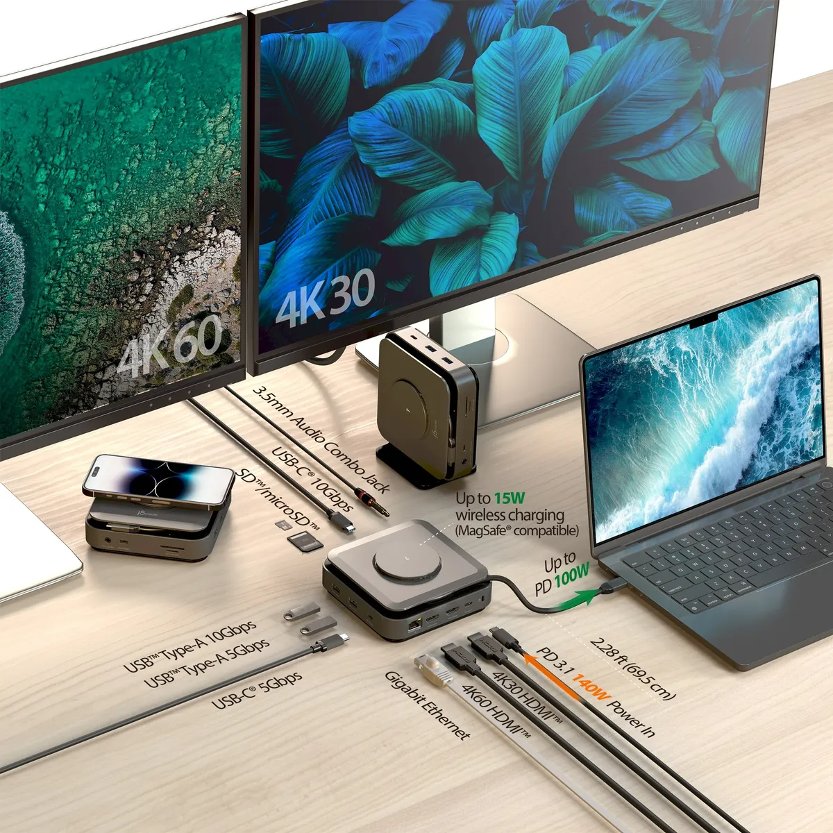 Док-станція J5create USB-C 12-в-1 (JCD3199-N) - мініатюра 4