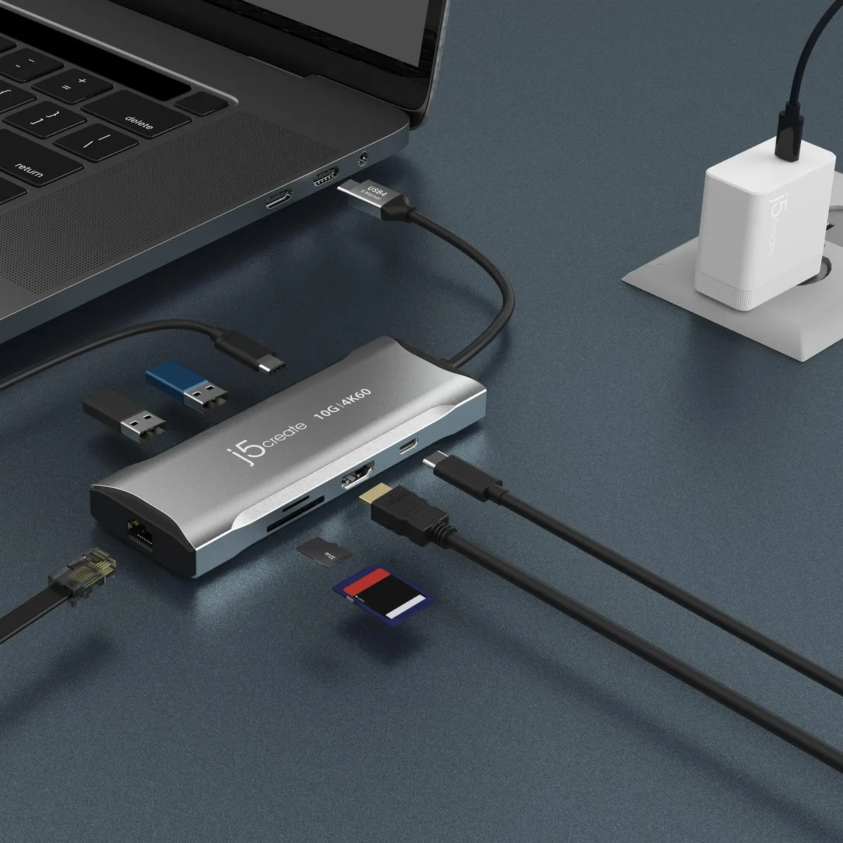 Док-станція J5create USB-C 7-в-1 (JCD393-N) - мініатюра 3