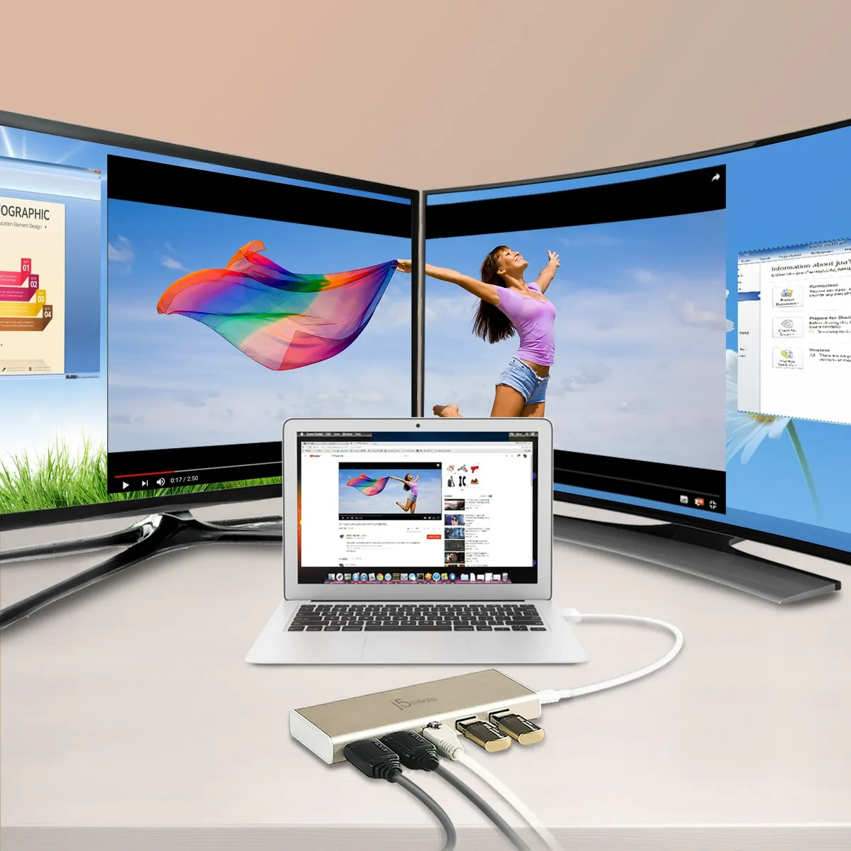 Док-станція J5create USB-C 6-в-1 (JCD381-N) - мініатюра 3